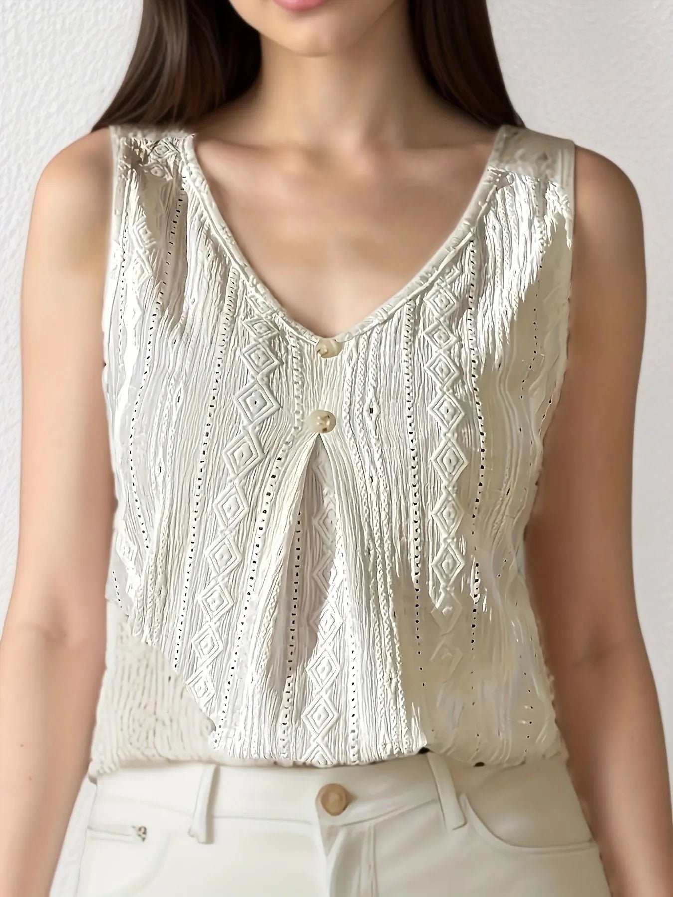 Lace V-Neck Tank OutfitFlow