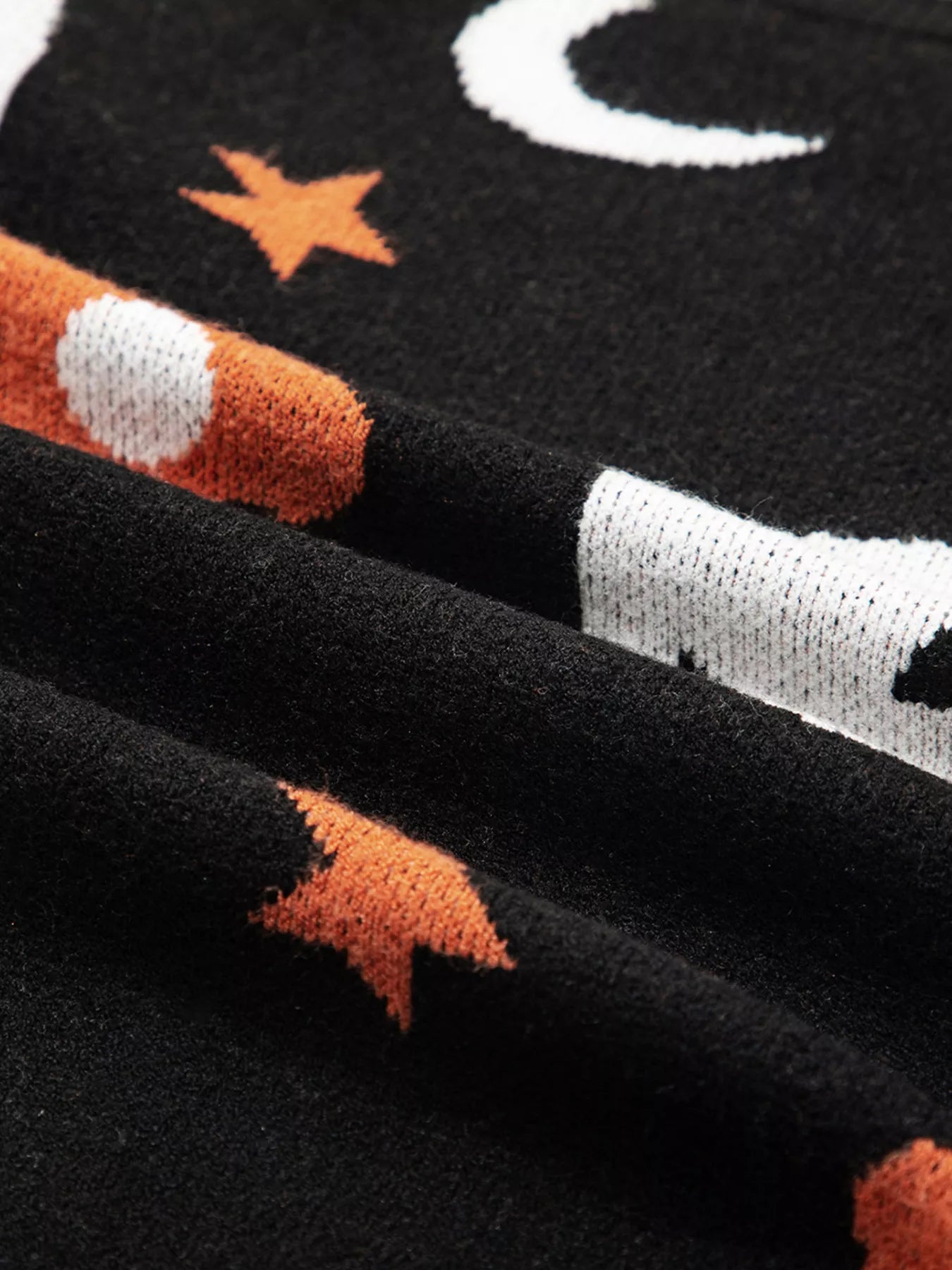 Halloween Gothic Pattern Long Sleeve Sweater OutfitFlow
