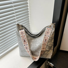Floral Adjustable Strap Shoulder Bag Silver onesize OutfitFlow