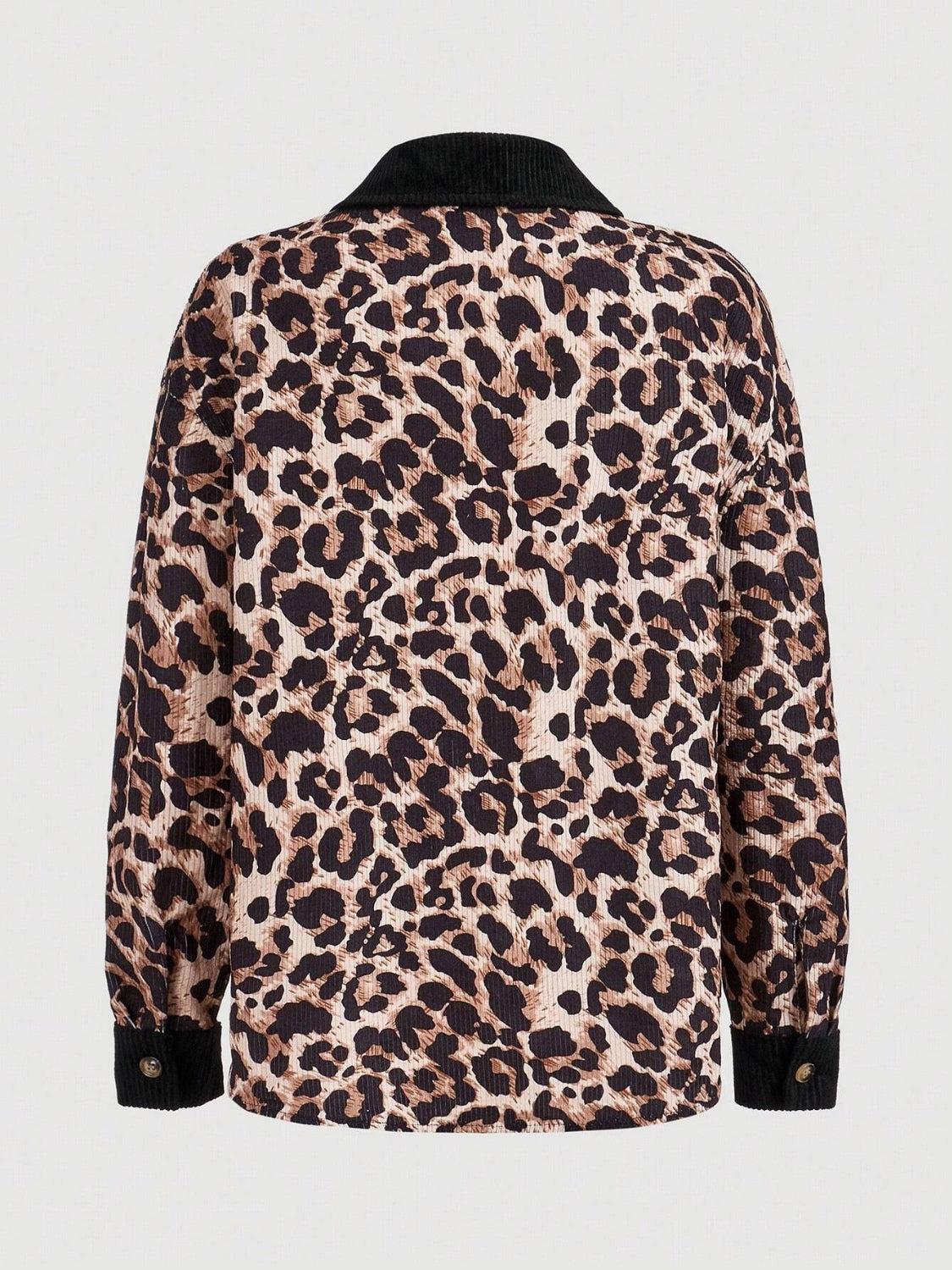 Outfit Flow - Leopard Collared Neck Button Up Jackets