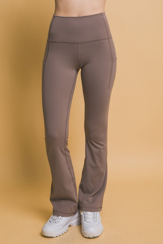 Outfit Flow - Love Tree High Waist Flare Active Leggings with Side Pockets