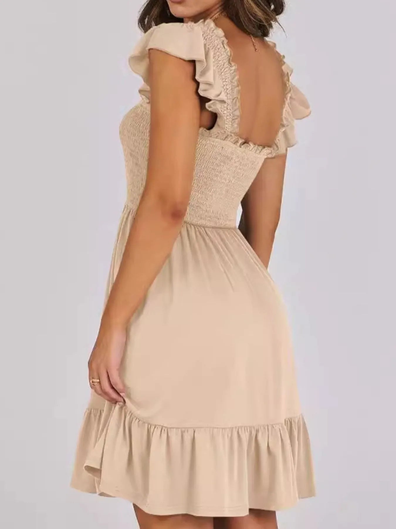 Ruffled Hem Smocked Cami Dress OutfitFlow
