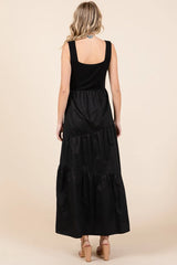 Mittoshop Mix Media Square Neck Maxi Dress OutfitFlow