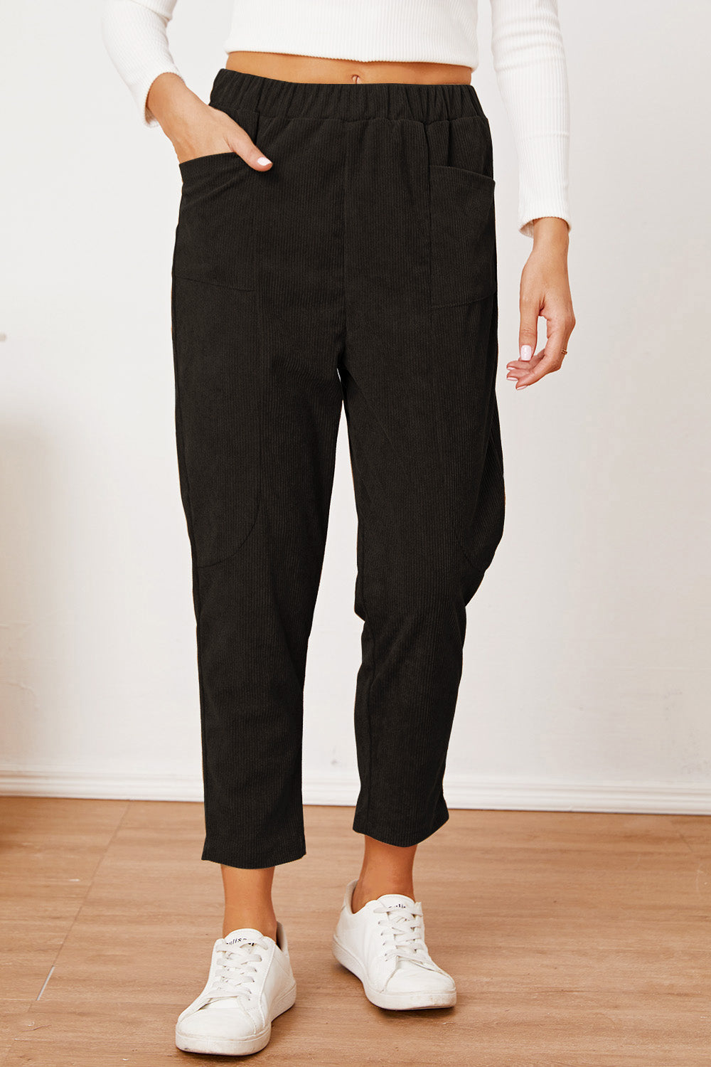 Outfit Flow - Pocketed Elastic Waist Pants