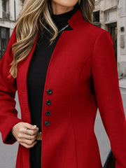 Button Up Long Sleeve Coat Trendsi