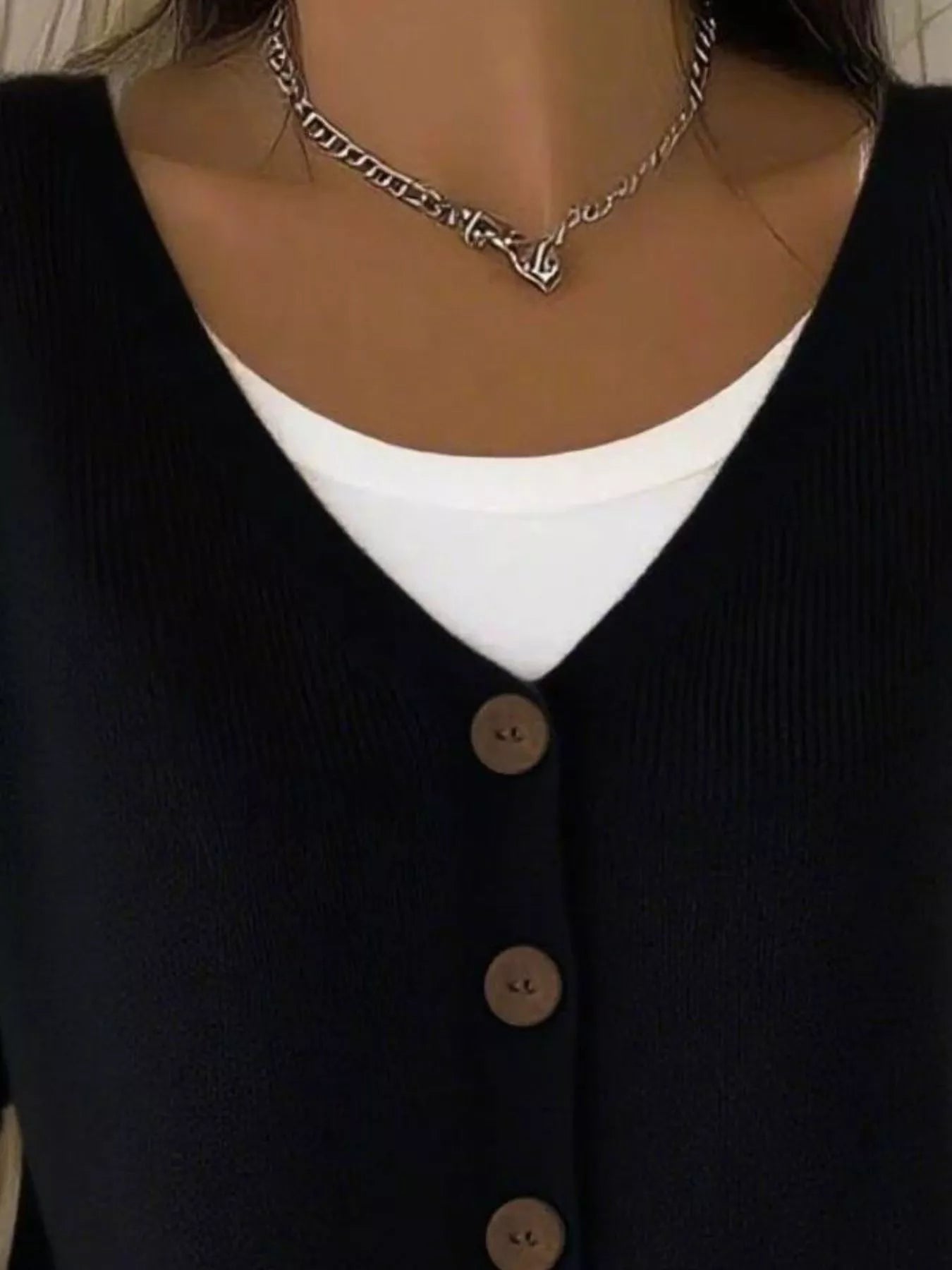 Full Size V-Neck Button-Down Knit Cardigan Plus Size OutfitFlow