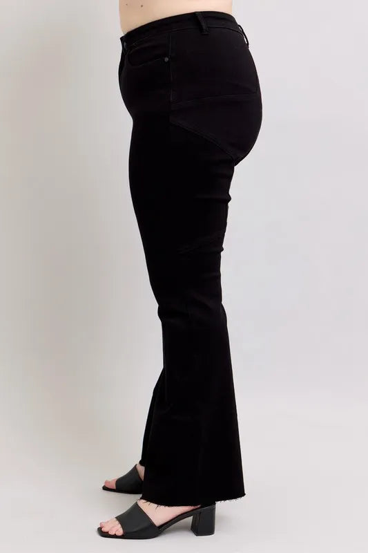 Judy Blue Full Size High Waist Star Seam Detail Flare Plus Size OutfitFlow