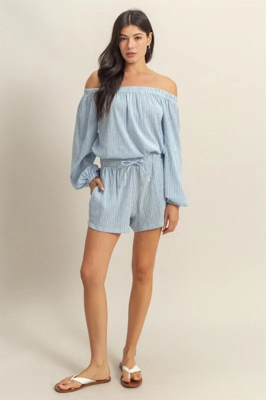 HYFVE Off Shoulder Top and Shorts Set OutfitFlow