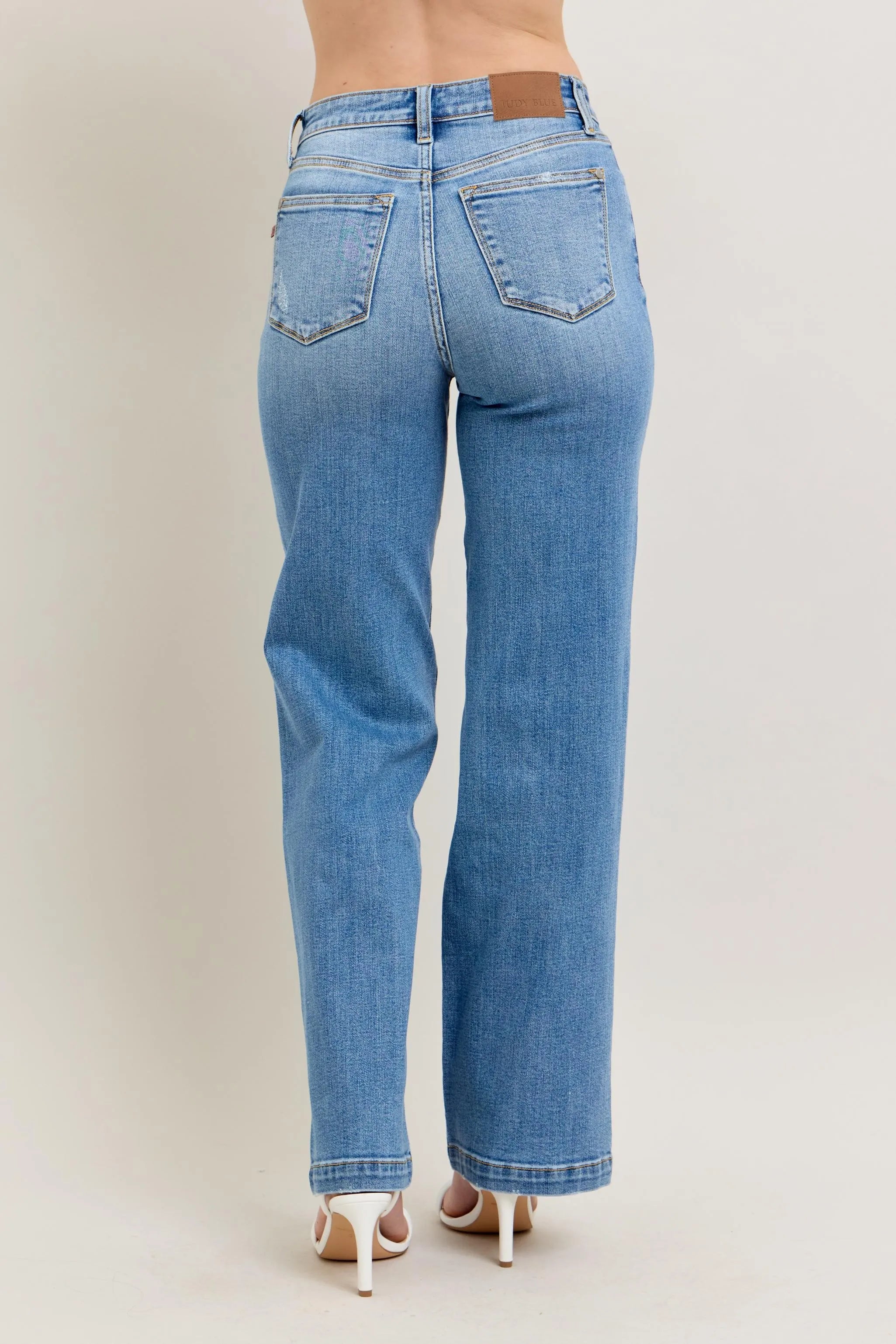 Judy Blue Full Size High Waist Straight Jeans Plus Size OutfitFlow