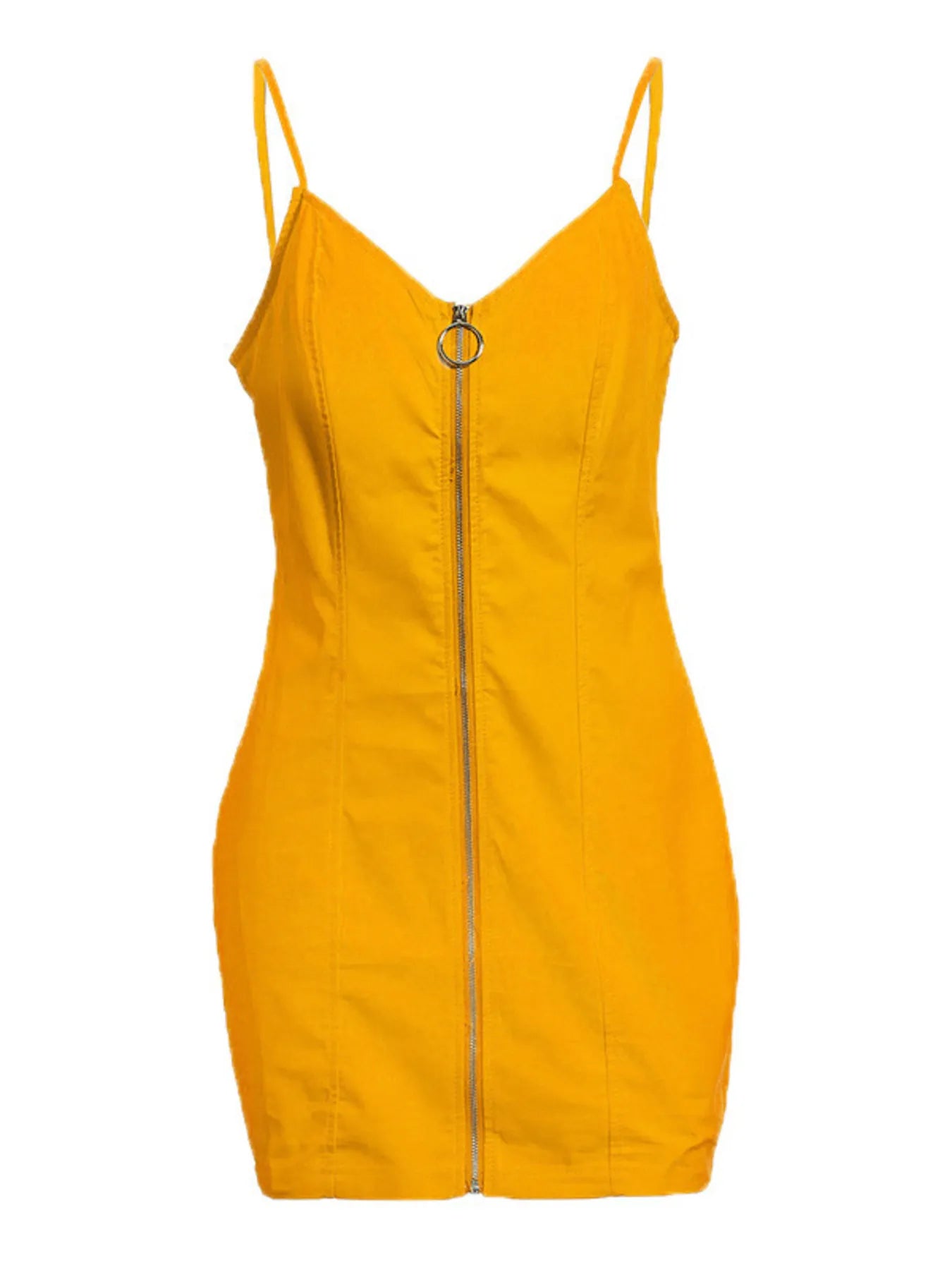 Full Size Zip-Front Bodycon Mini Dress Plus Size OutfitFlow
