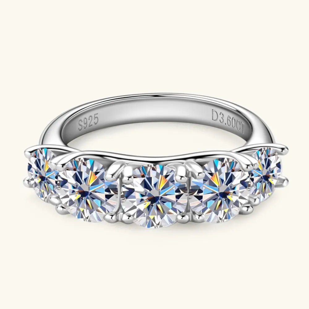 3.6 Carat Moissanite 925 Sterling Silver Ring OutfitFlow