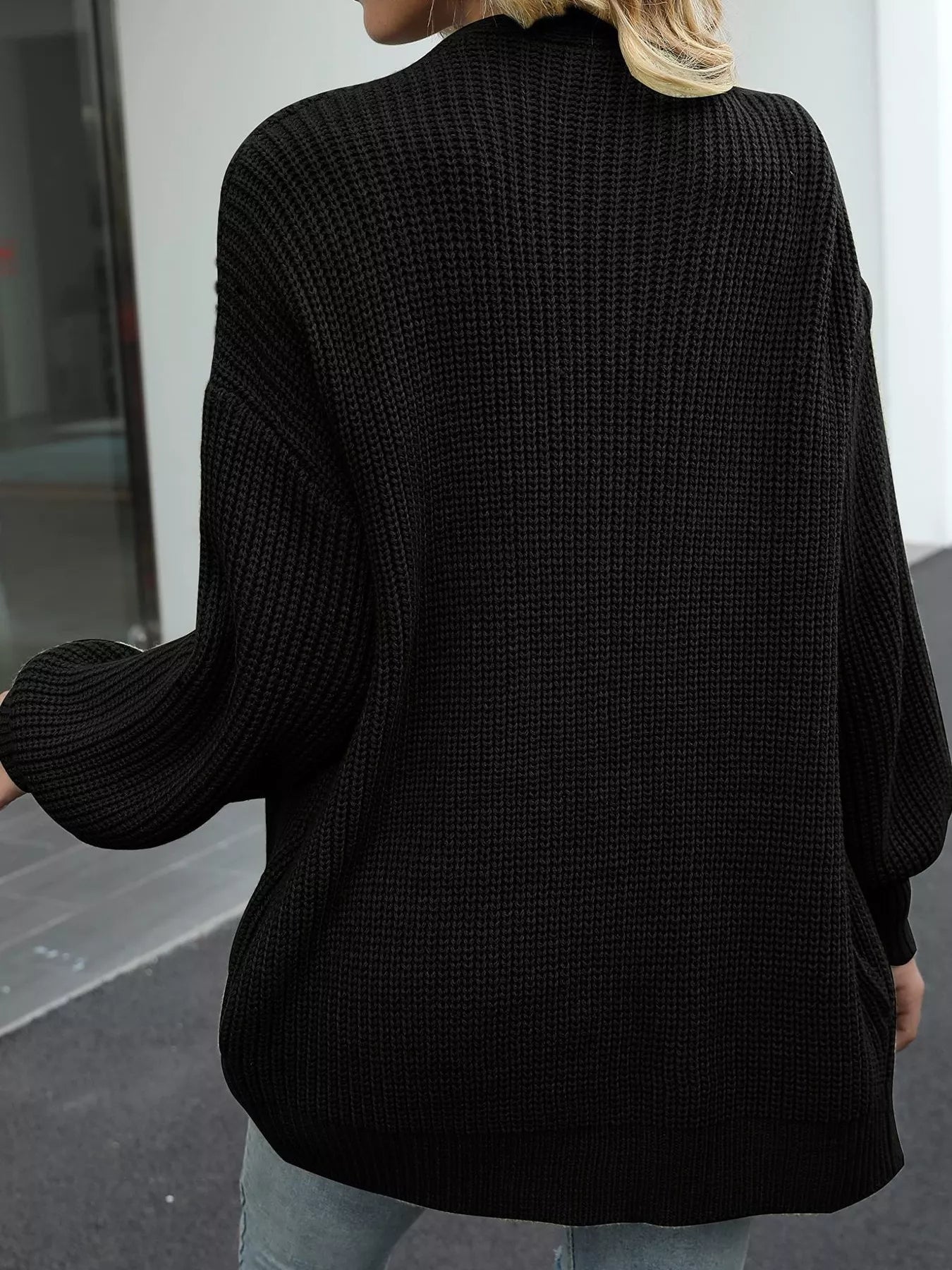 Oversized Chunky Knit Open Front Cardigan OutfitFlow