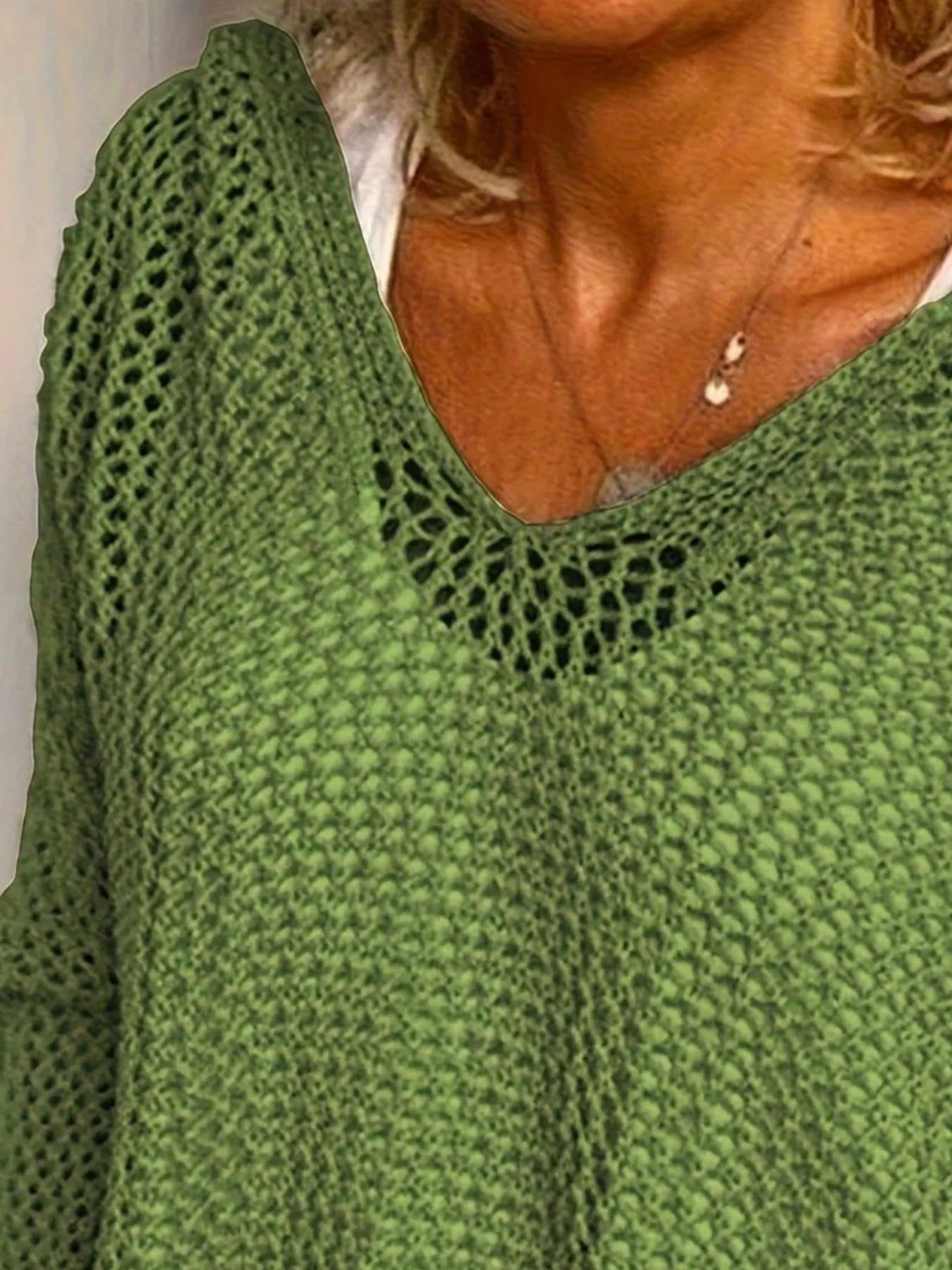 Openwork Long Sleeve Hooded Knit Cover Up OutfitFlow