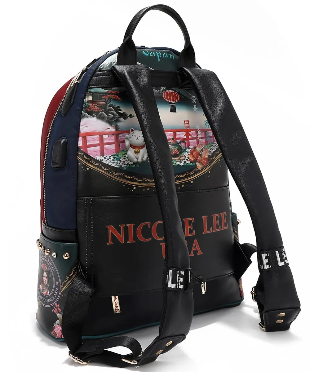 Nicole Lee USA Laptop Backpack With Usb Charging Port OutfitFlow
