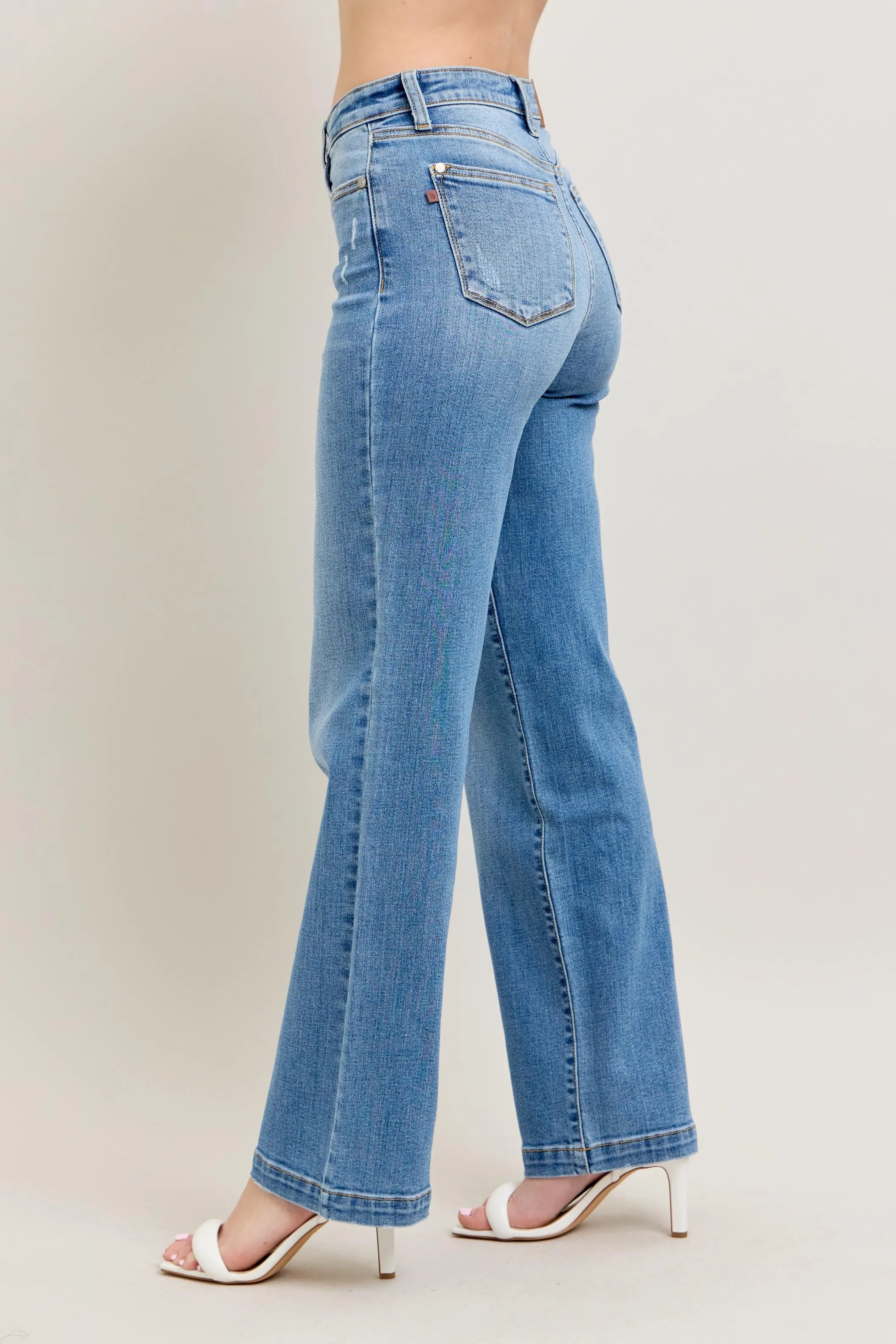 Judy Blue Full Size High Waist Straight Jeans Plus Size OutfitFlow