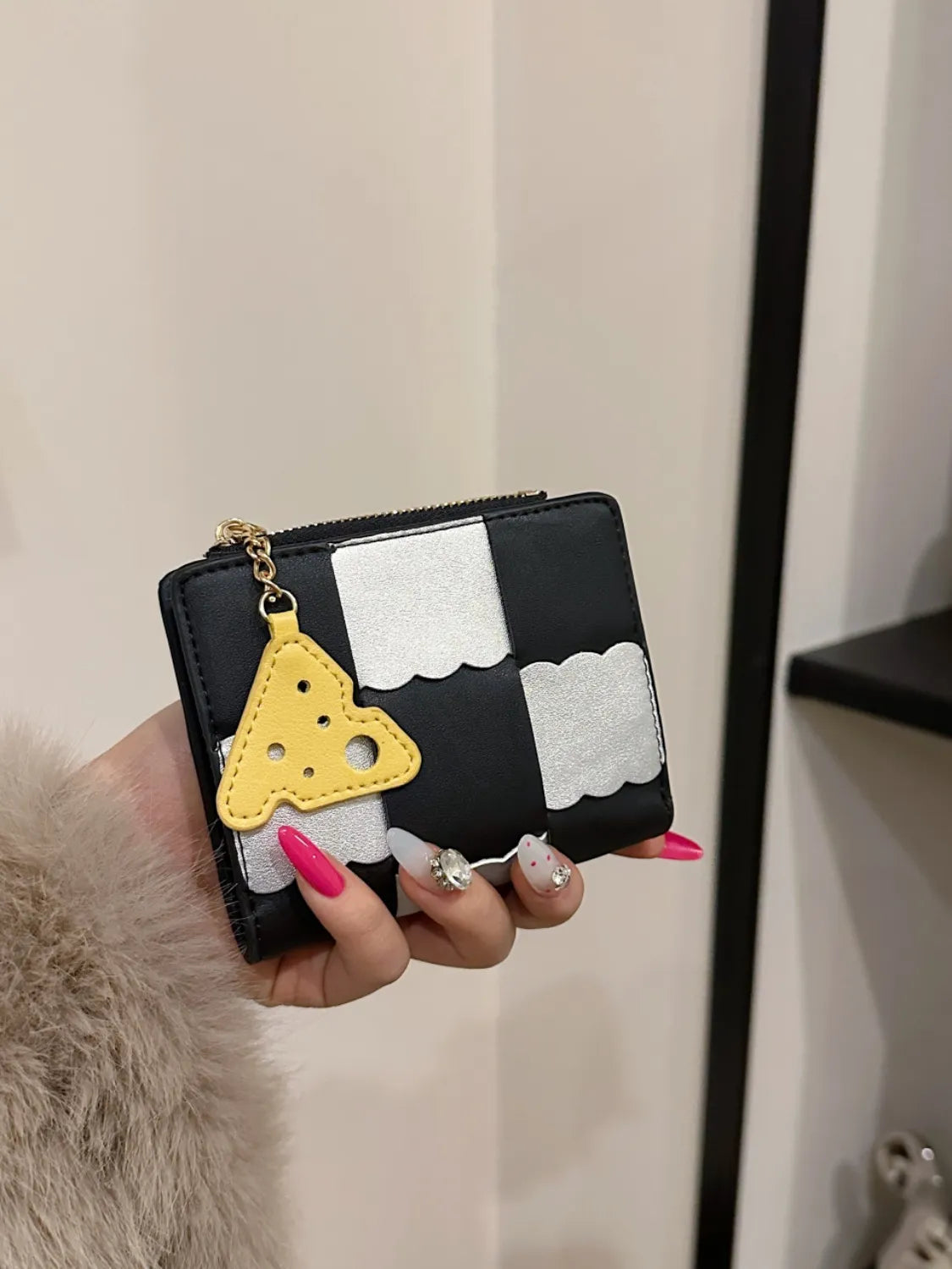 PU Leather Color Block Wallet OutfitFlow