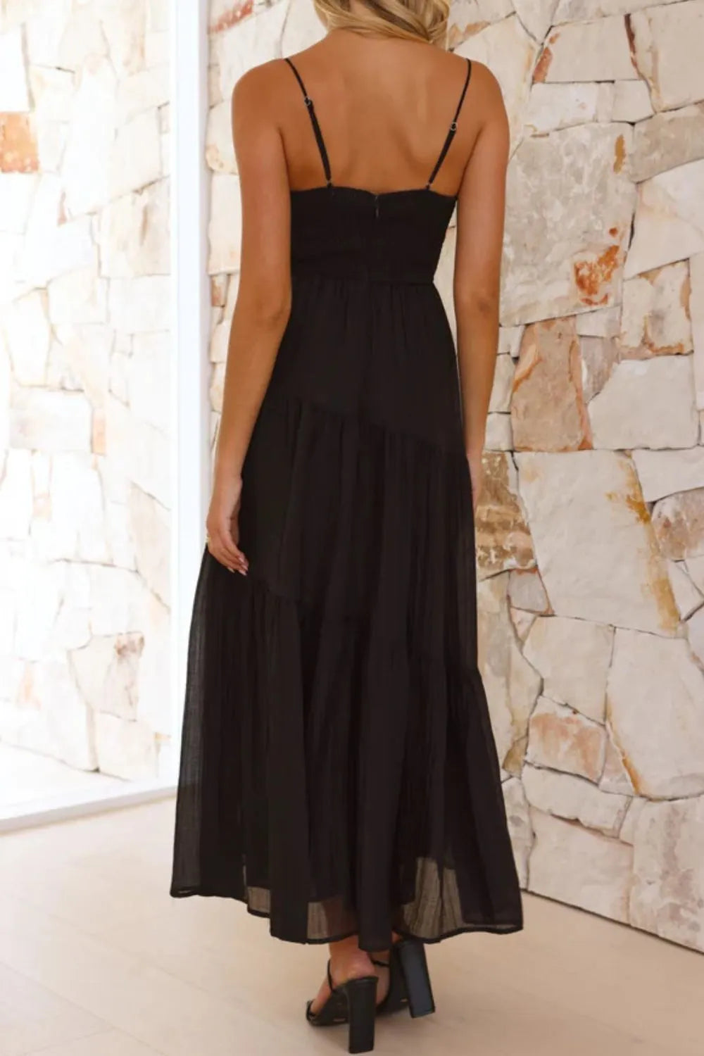 Ruched Smocked Back Cami Dress OutfitFlow