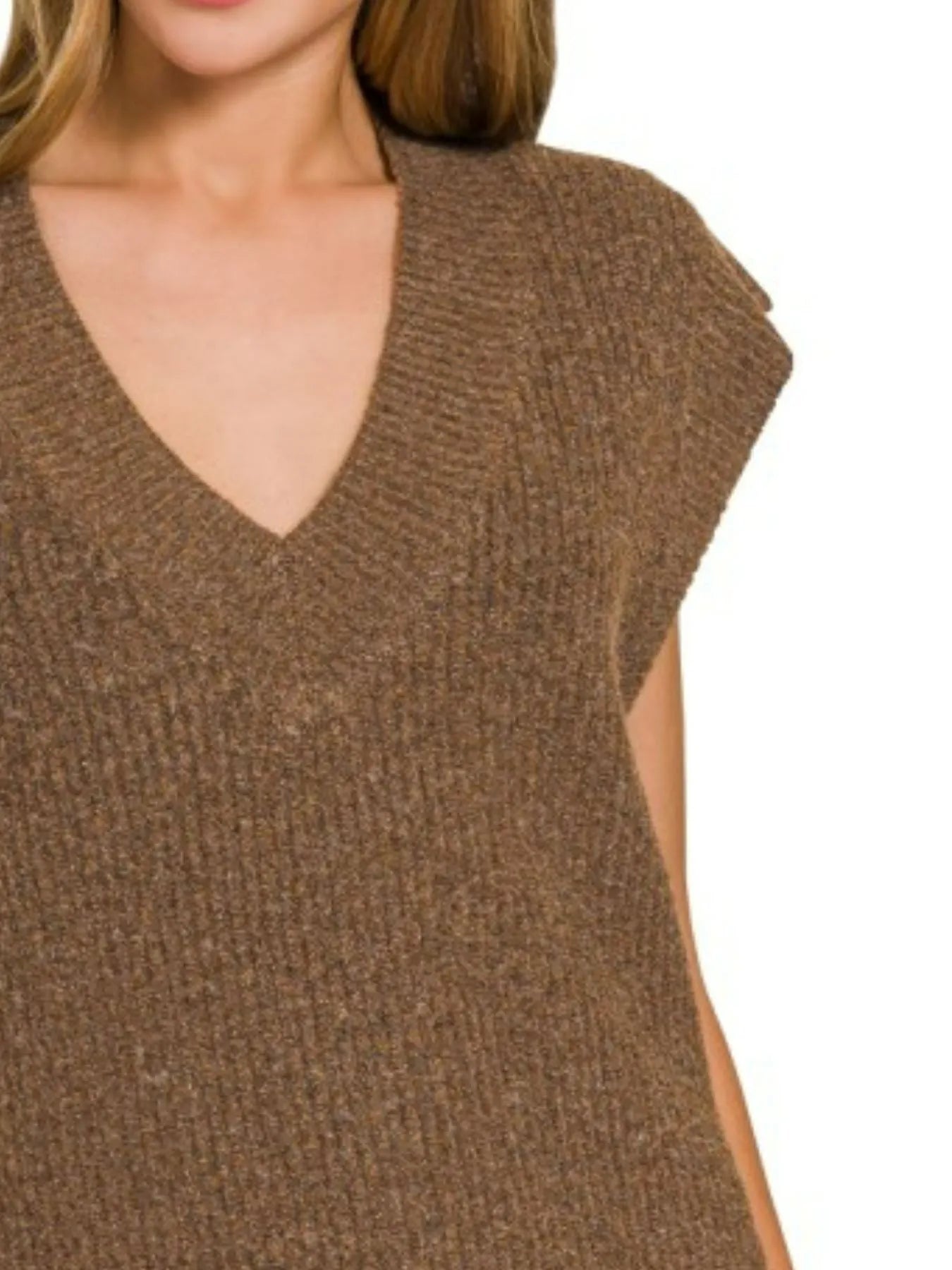Zenana Oversized Sweater Vest with Side Slit OutfitFlow