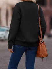 Fringe Trim Crew Neck Sweatshirt Trendsi