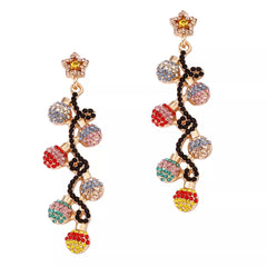 Christmas 18K Gold-Plated Rhinestone Earrings OutfitFlow