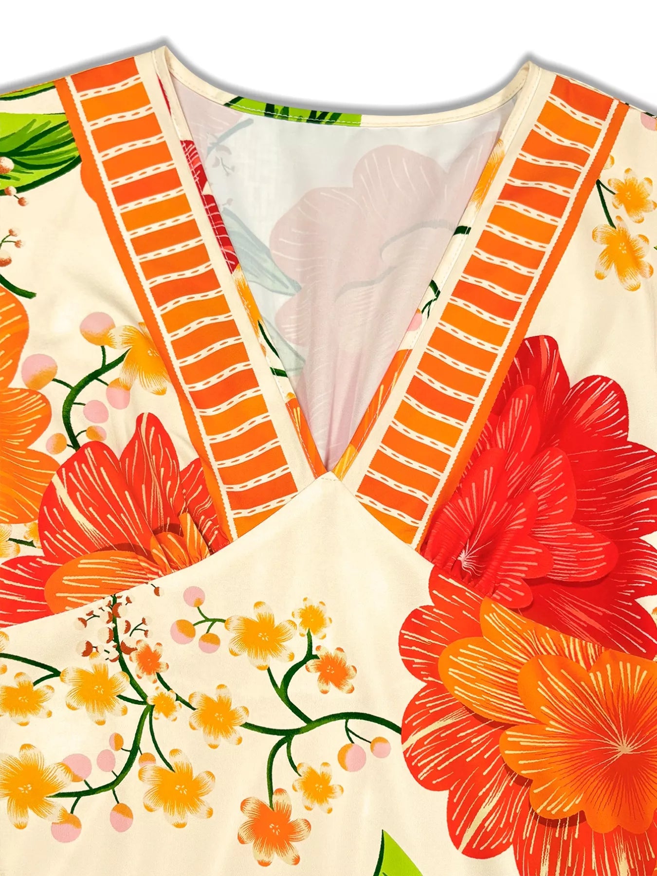 Floral Print V-Neck Maxi Dress Trendsi