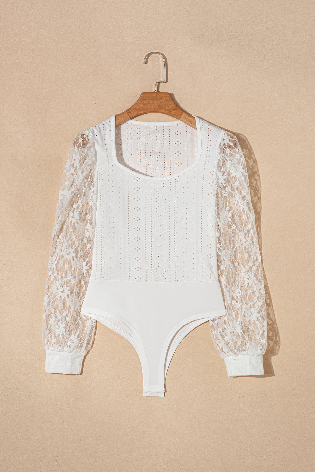 Outfit Flow - Eyelet Lace Long Sleeve Bodysuit