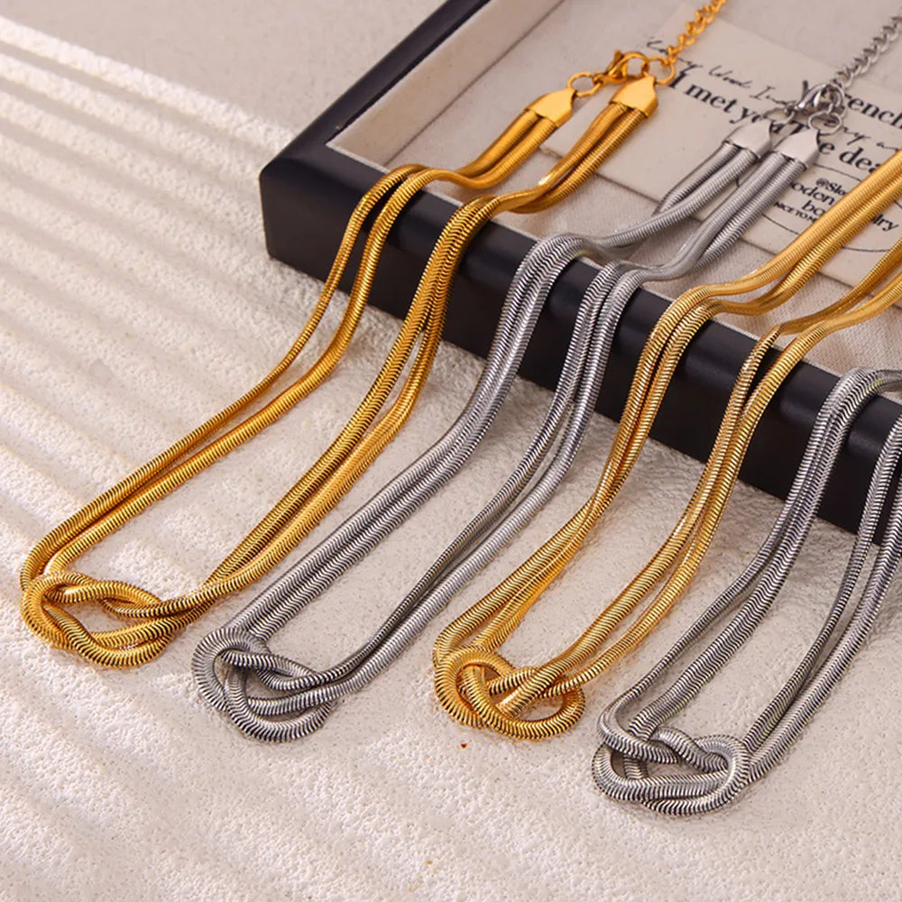 Titanium Steel Knot Necklace OutfitFlow