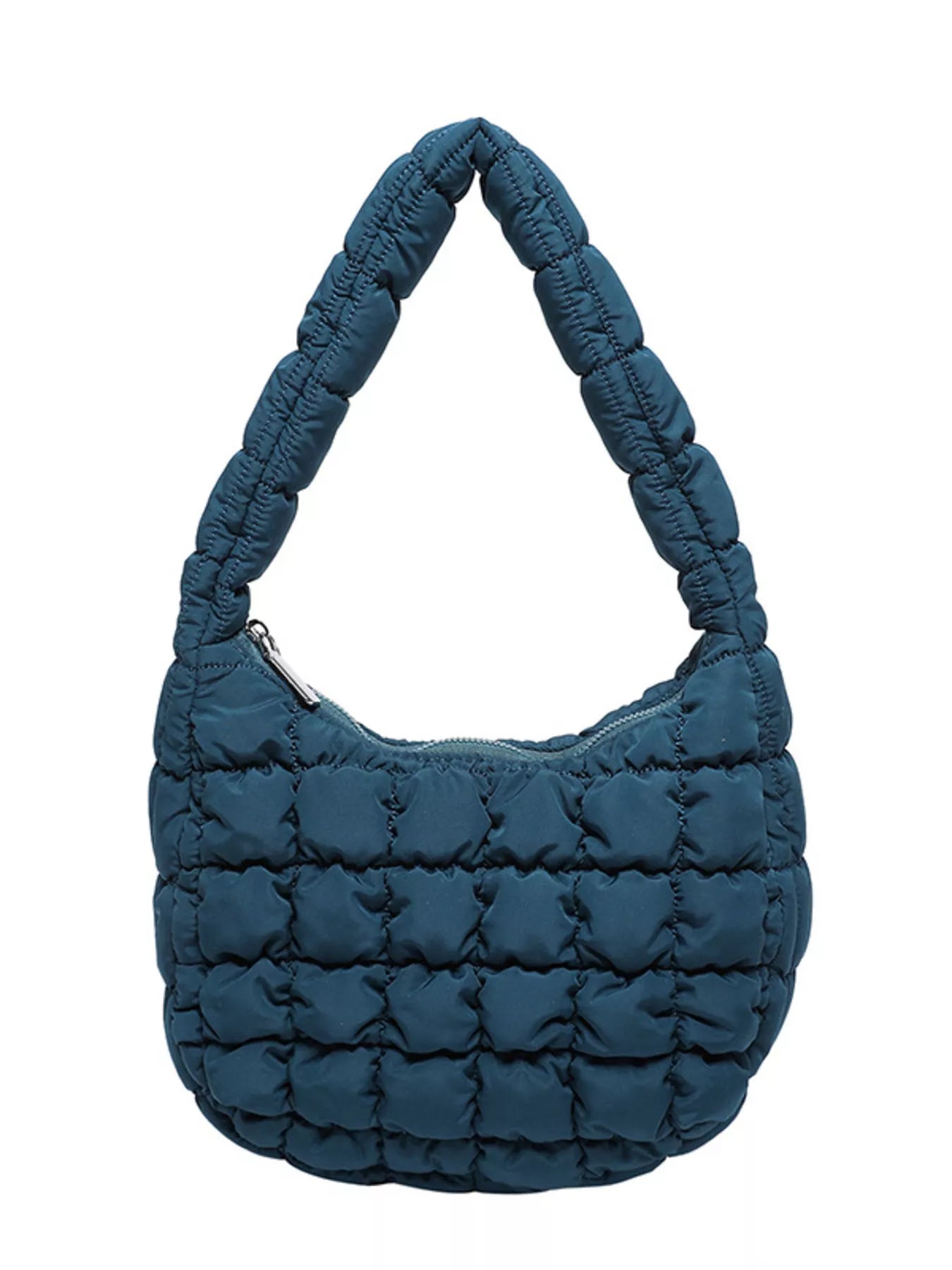 Quilted Ruched Shoulder Bag OutfitFlow