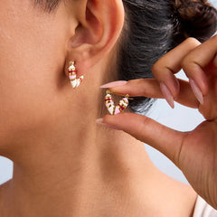 18K Gold-Plated Resin Heart Earrings Gold One Size OutfitFlow