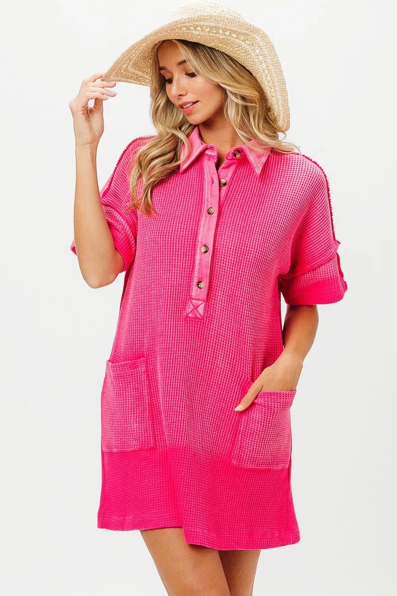 BiBi Dip Dye Mineral Washed Knit Dress OutfitFlow