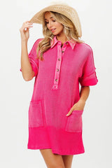 BiBi Dip Dye Mineral Washed Knit Dress OutfitFlow