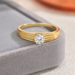 925 Sterling Silver Moissanite Ring Gold OutfitFlow