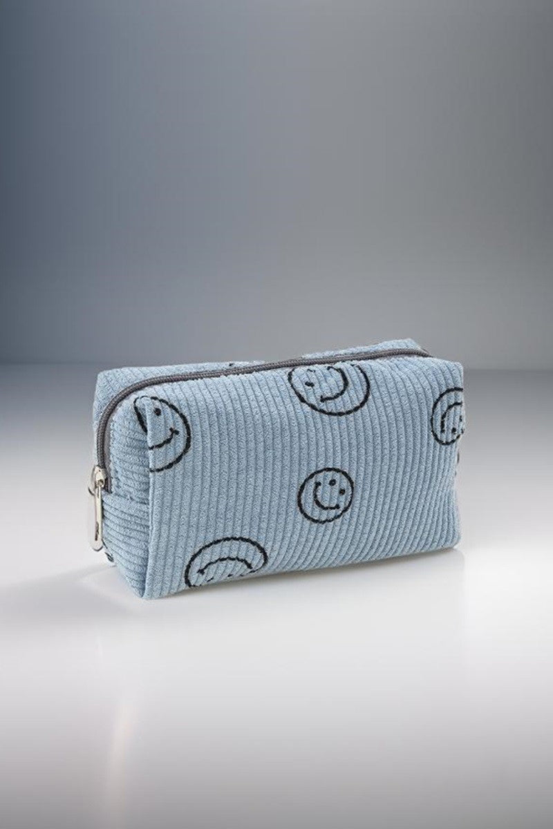 Outfit Flow - Zenana Smiley Face Corduroy Cosmetic Pouch