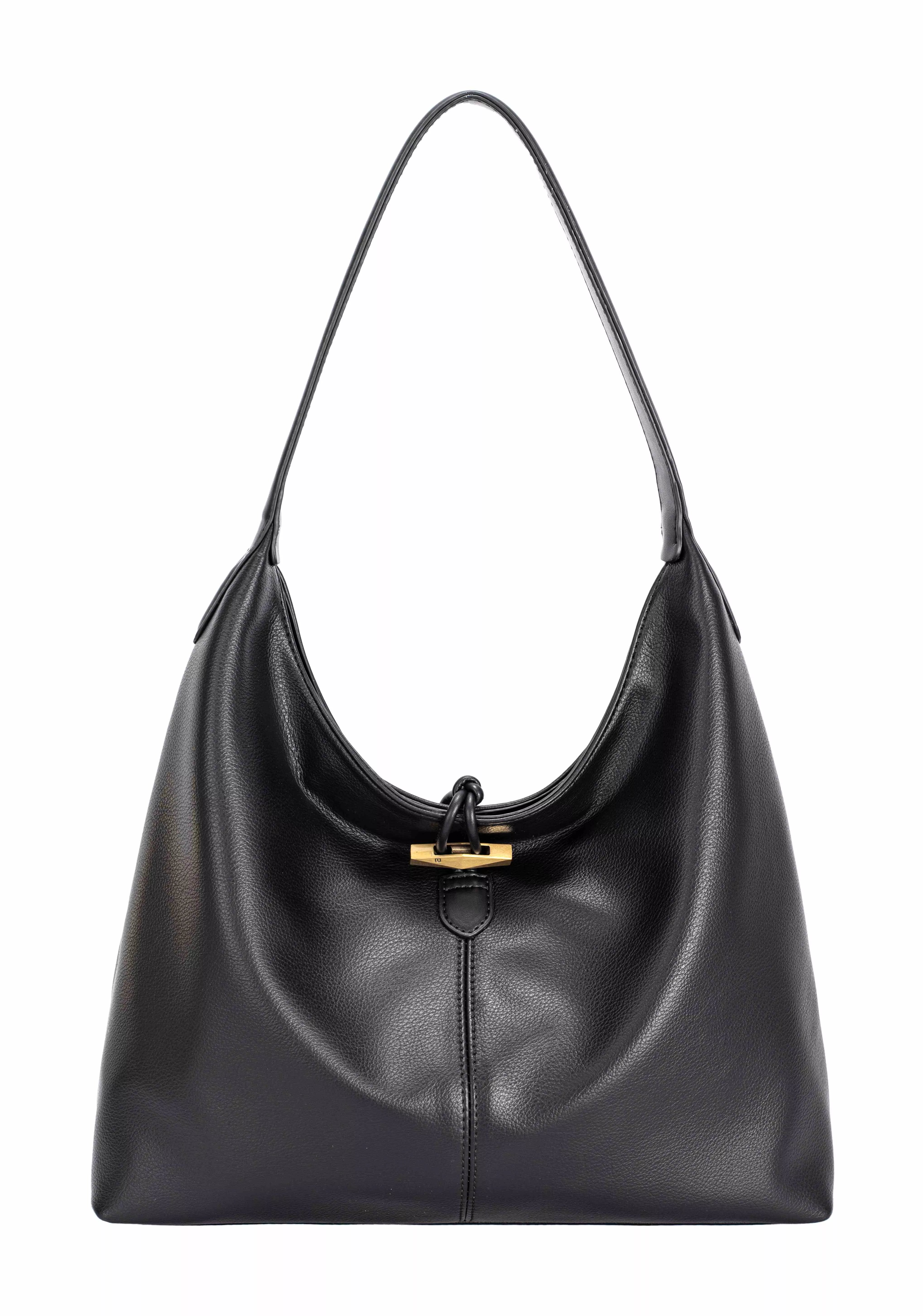 David Jones Classic Leather Shoulder Bag BLACK One Size Trendsi