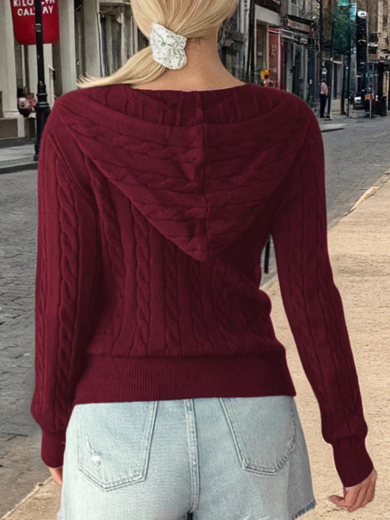 Cozy Cable-Knit Zip-Up Cardigan OutfitFlow