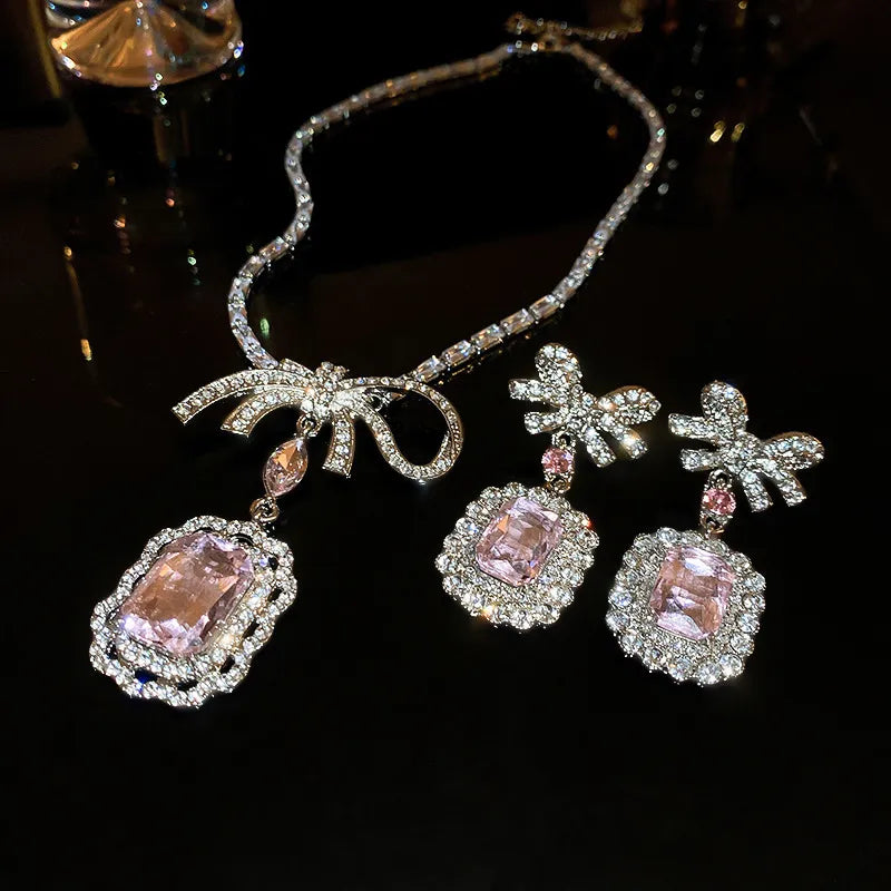 Alloy Crystal Geometric Dangle Earrings OutfitFlow