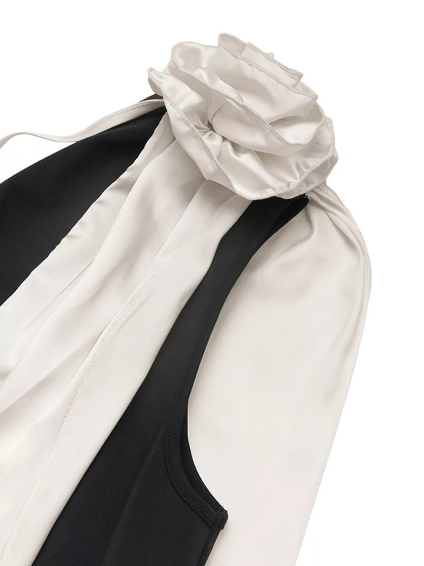 Floral Applique Two Tone Maxi Dress OutfitFlow