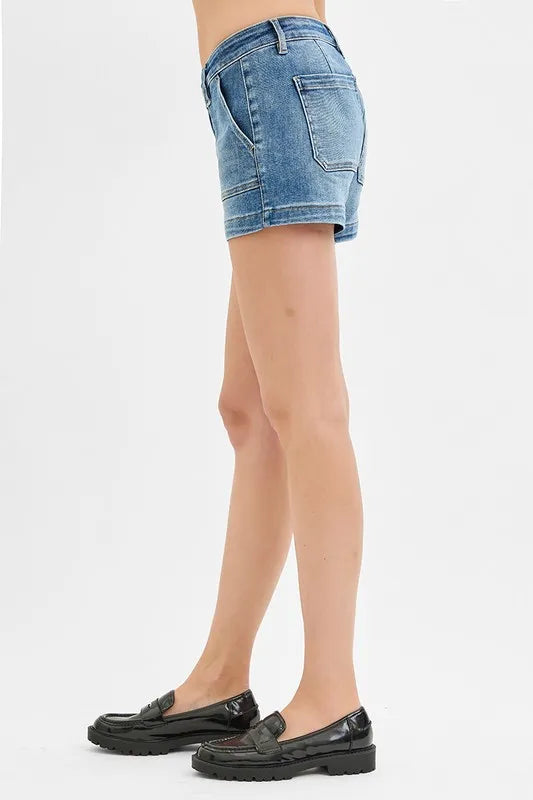 RISEN Low Rise Patched Pocket Shorts OutfitFlow