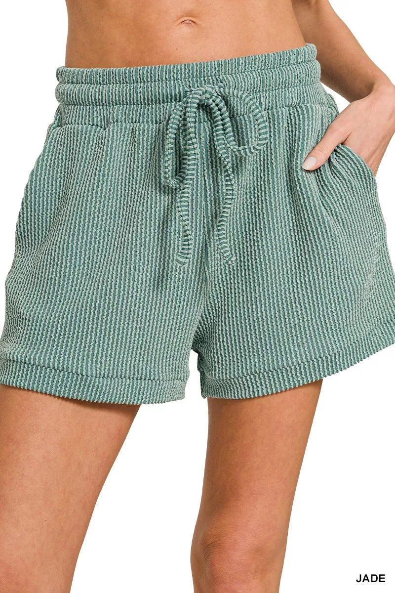 Zenana Raised Rib Cap Sleeve Top & Shorts Set OutfitFlow