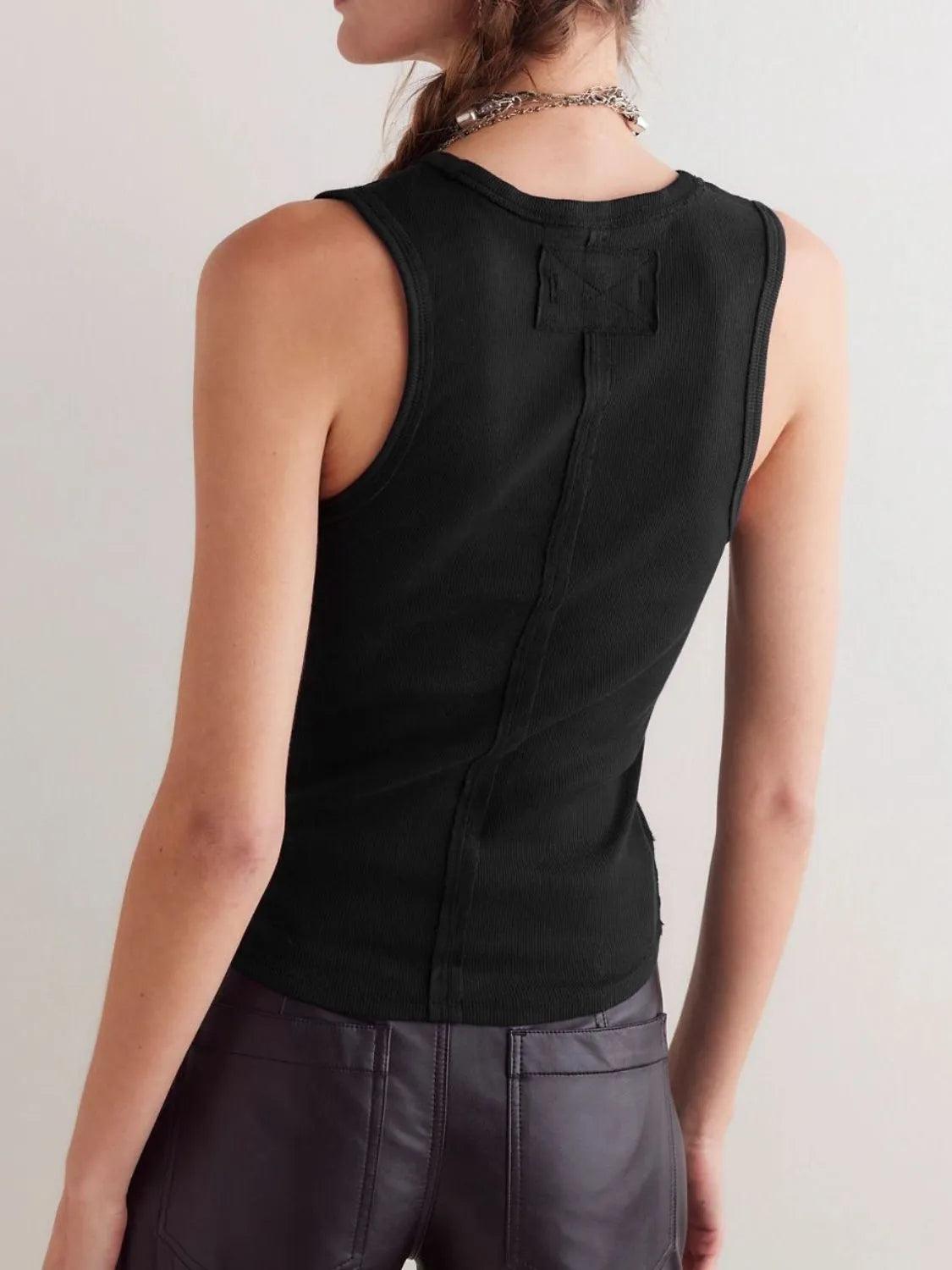 V-Neck Wide Strap Tank OutfitFlow