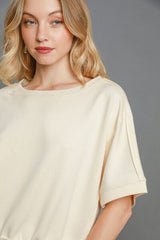 Umgee Full Size Lightweight Cropped Sweatshirt Plus Size OutfitFlow