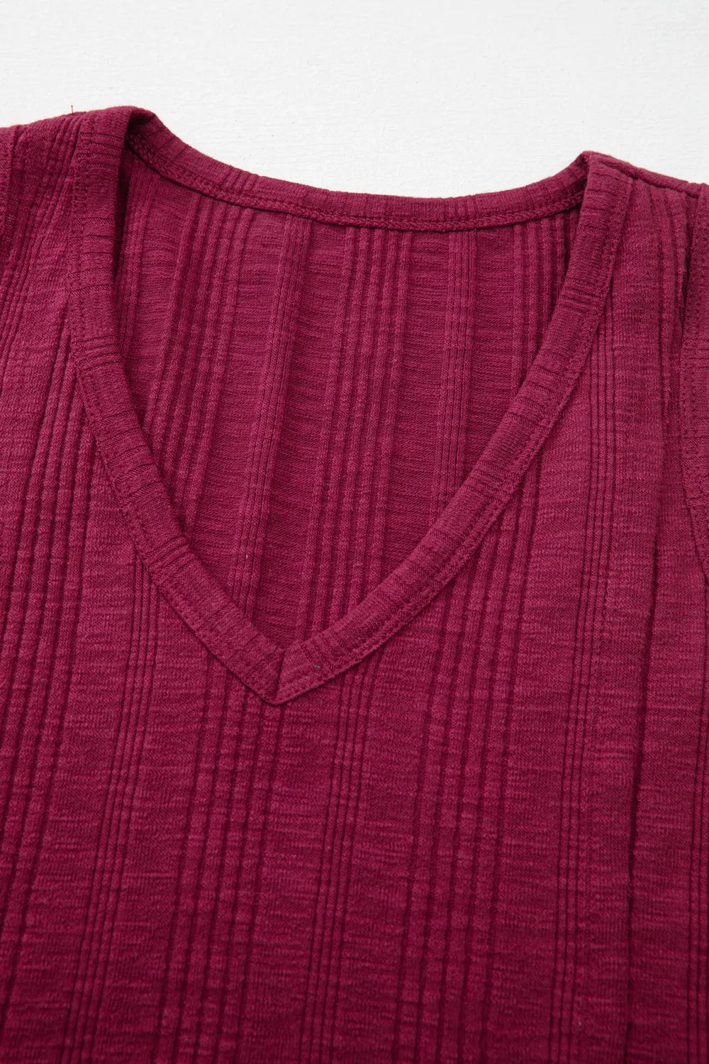 Ribbed Textured Exposed Stitching Knit Tank Top OutfitFlow