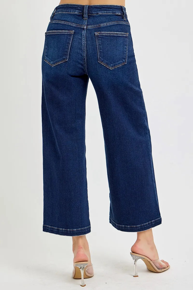 RISEN High Rise Crop Wide Jeans OutfitFlow