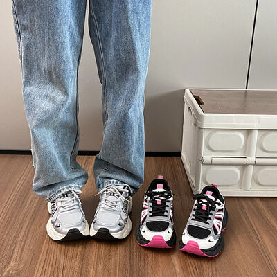 Lace-Up Platform Athletic Shoes OutfitFlow
