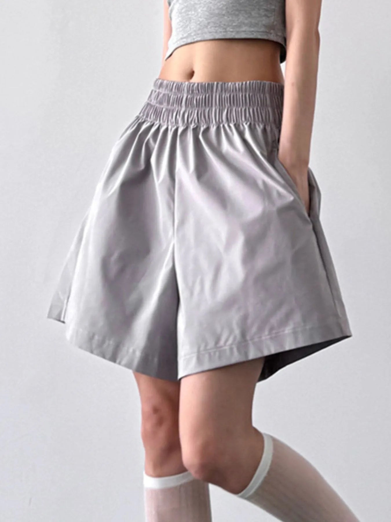 Smocked Wide-Leg Shorts OutfitFlow