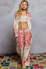 POL Floral Printed Woven Wide Leg Drawstring Pants OutfitFlow
