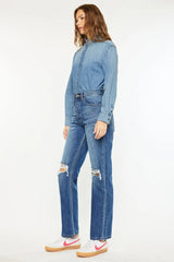 Kancan Ultra High Rise 90's Boyfriend Jeans OutfitFlow