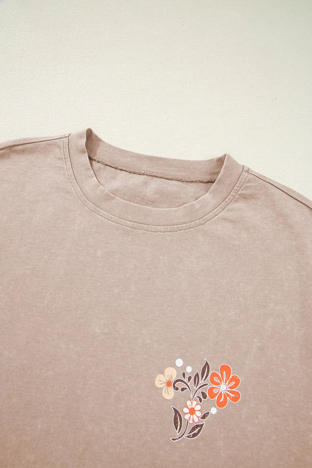 Mineral Wash Floral Steer Head Printed Back Western Fashion Tee OutfitFlow