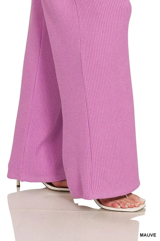 Zenana Rolled Sleeve Top and Pants Sweater Set OutfitFlow