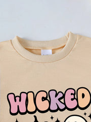 Children's Halloween Graphic Round Neck Top and Pants Set OutfitFlow